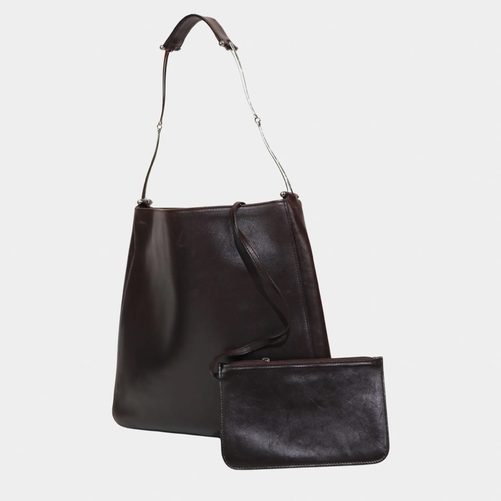 Gucci Metal Horsebit Handle Leather Tote